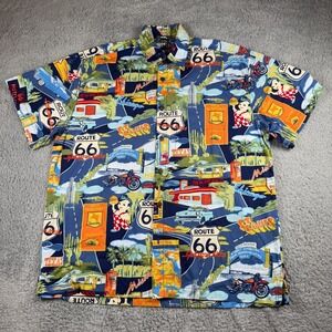 High Seas Trading Shirt L Americana Route 66 Bob's Big Boy Aloha USA Vintage 90s